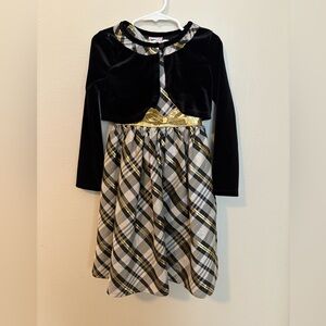 🖤💛 Nannette Black and Gold Plaid Holiday Dress